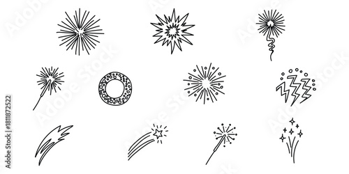 “Minimal Firework Sketch Pack – Stars, Bursts & Spark Explosions”
