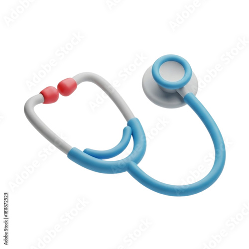 3D illustration of a medical stethoscope, a vital instrument for healthcare professionals, isolated on a white background