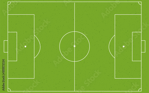 Minimalist Simple Green Top View Football Soccer Field Layout