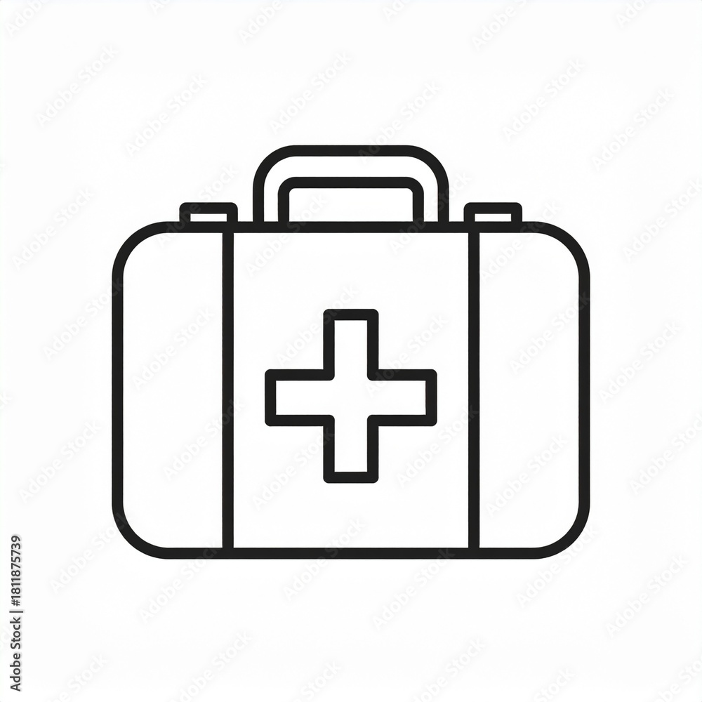 Obraz premium Minimal First Aid Kit Icon Outline