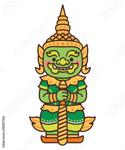 Cute Thai Giant Yak Cartoon Character