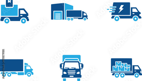 Delivery Truck Logistics Icon for Shipping and Courier delivery, truck, logistics, shipping, courier, transport, freight, move, cargo, 