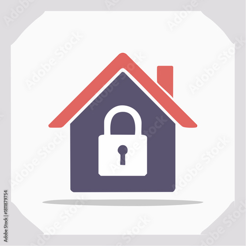 Secured Home Illustration Symbol of Safety and Security