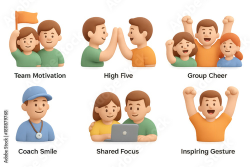 Team motivation and collaboration with positive gestures and interactions