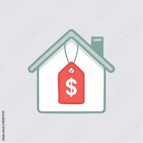 Real Estate Price Tag Icon Home Valuation Symbol