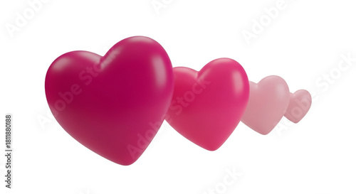 Row of Pink Hearts in Graduating Sizes b81451556b59d10bc0145a2bfea0842ddr