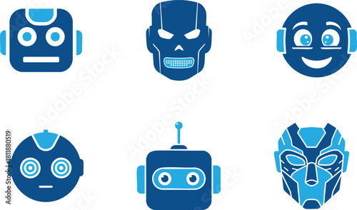 Artificial Intelligence Robot Face Icon