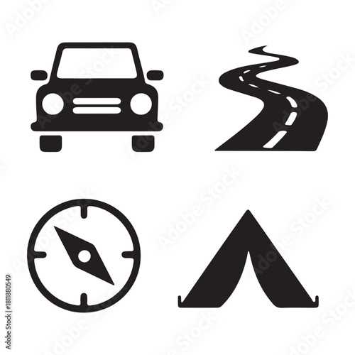 Tent icon for peaceful outdoor night camping experience