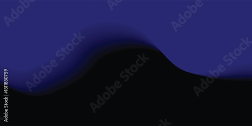 Abstract blurred gradient mesh background in dark blue. Poster or banner template.