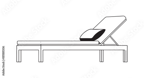 Medical examination table with adjustable backrest and headrest in a clinical setting.