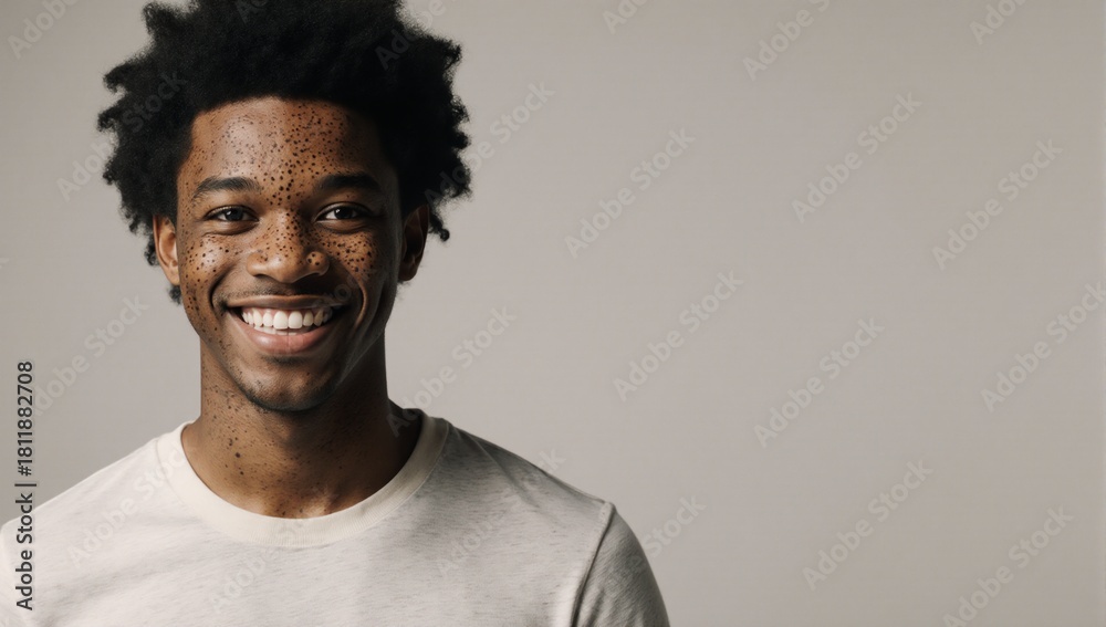 Obraz premium Image of a happy young African-American man in portrait style