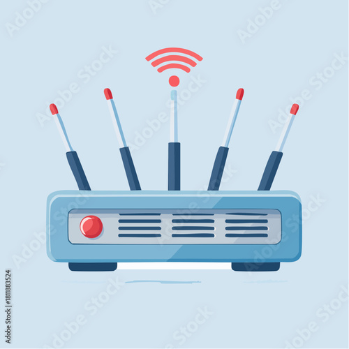 Wireless Router Illustration Connect to the Internet with a Strong Signal