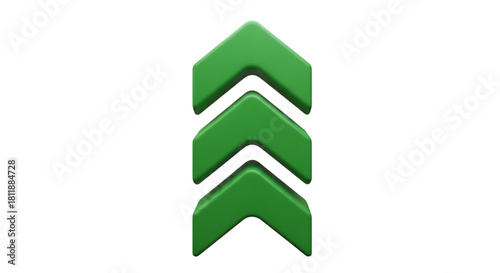 Three Green Arrows Pointing Upward Stacked graphic