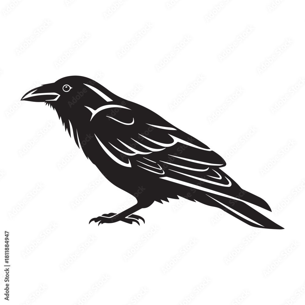 Fototapeta premium illustration bird crow clip art for logo or icon