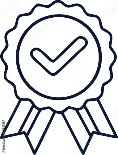 Quality certificate icon vector, flat design
