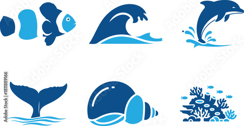 Ocean Animals Icon for Marine Conservation Projects