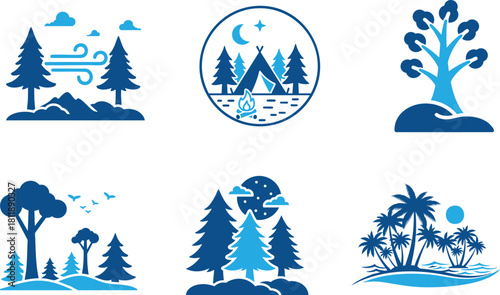 Green Tree Icon for Eco Friendly Concepts