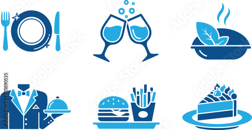 Restaurant Hospitality Icon for Service and Catering