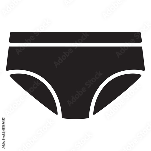 Underwear Illustration with Black silhouette vector