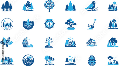 Tree and Forest Icon for Nature and Environment
