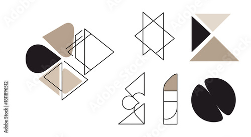 Minimalist Geometric Shapes Abstract Art and Design Elements Collection