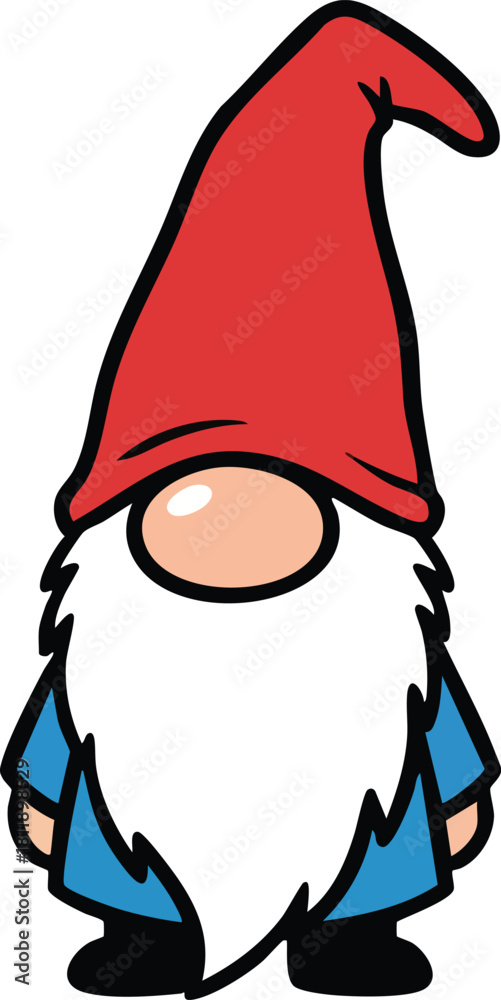 Obraz premium vector Illustration of a gnome with a Pointed Hat