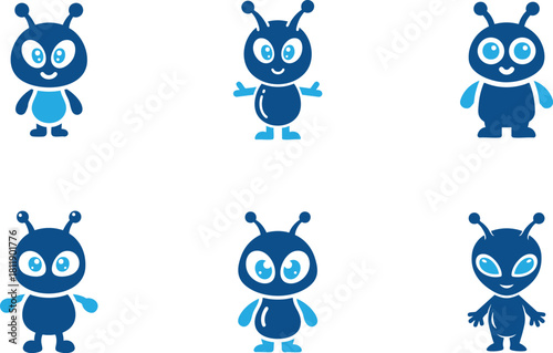 Cute Alien Character Icon for Games and Cartoon Art