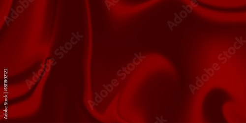 Red Satin Fabric. abstract red liquid background, paint splash, swirl pattern and water drops, beauty gel and cosmetic texture. Abstract red fabric with soft wave texture background .