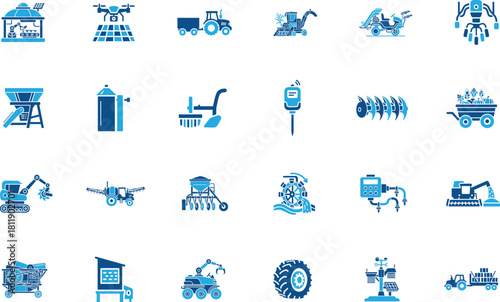 Heavy Farm Machinery Vector Icon