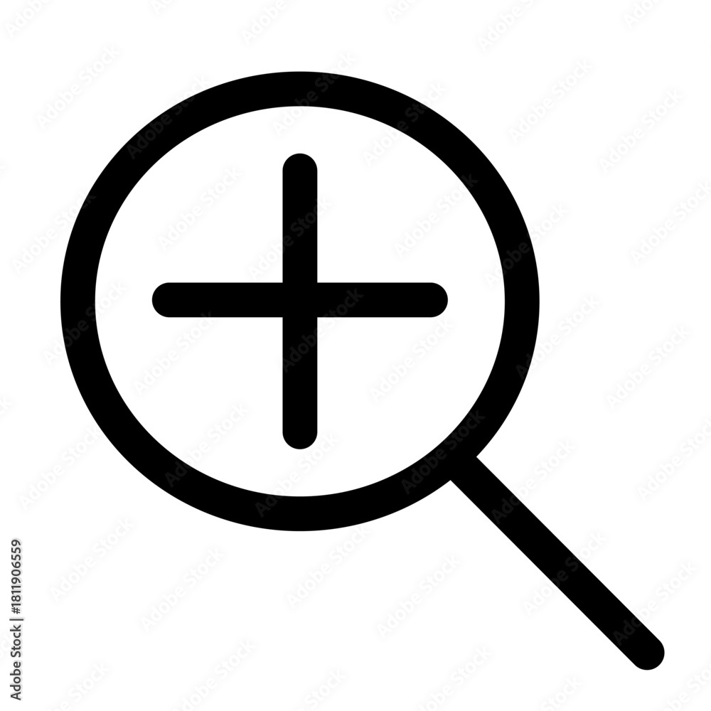 Fototapeta premium Magnifying Glass Zoom In Icon