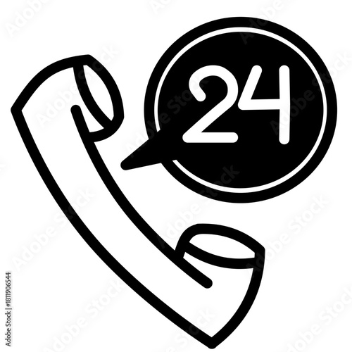24 Hour Call and Telephone Support Icon
