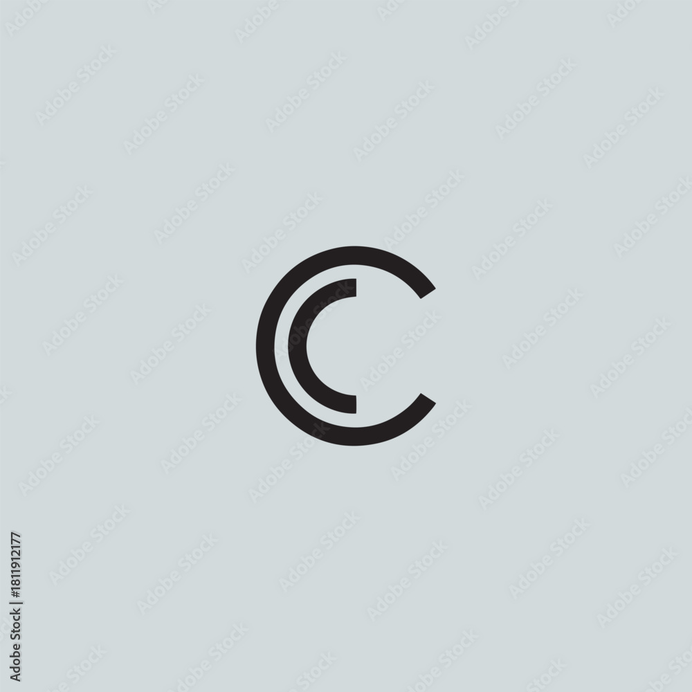 Fototapeta premium Letter CC logo icon flat vector design.