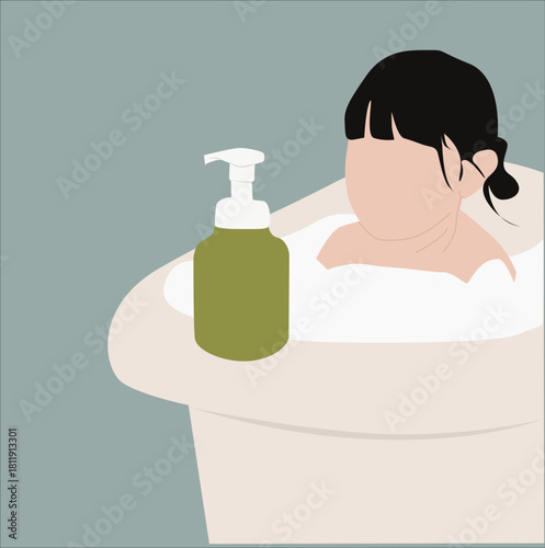 little child bathing in bathtub