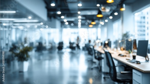 Wallpaper Mural Modern Open-Plan Office Interior with Blurred Background and Contemporary Design Elements Torontodigital.ca