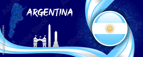 Argentina National Flag and Country Symbol
