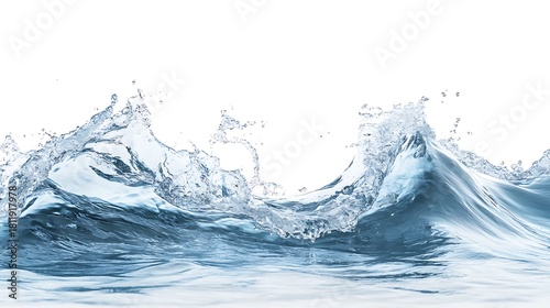 Fototapeta Naklejka Na Ścianę i Meble -  Dynamic aqueous movement, ocean wave cresting against a serene backdrop