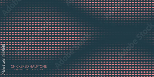 Vector Halftone Pattern Smooth Curved Border Red Blue Abstract Background. Dots Rounded Squares Blurry Pattern Pop Art Design Texture.