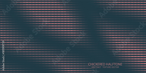 Vector Halftone Pattern Smooth Curved Border Red Blue Abstract Background. Dots Rounded Squares Blurry Pattern Pop Art Design Texture.