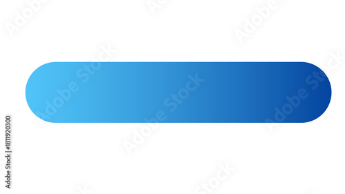 Isolated Horizontal Blue Gradient Button with Rounded Edges and Smooth Shade Transition on Transparent Background