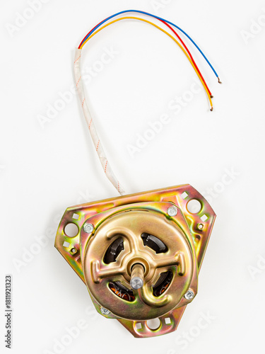 Copper motor on a white background.