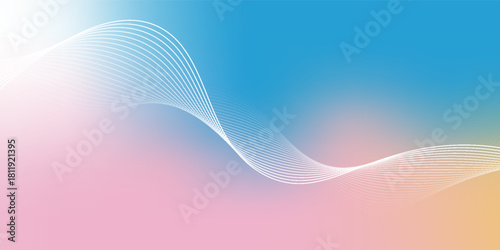 Bright Watercolor Sunrise Pastel Design Picture. Color Flow Curve Vibrant Sunset Swirl Gradient Mesh. Pink Red Liquid Yellow Fluid Background.