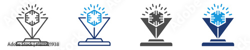 holographic ai icon set multiple style