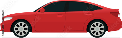 Modern city sedan flat side view