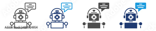 ai customer support icon set multiple style
