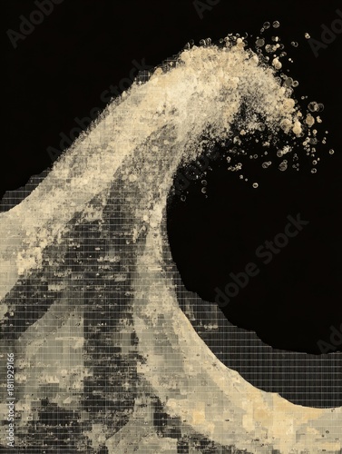 KPI Champagne Tsunami giant wave of champagne shaped like a KPI graph