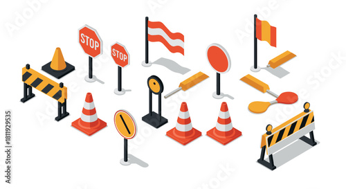 Isometric pottery items set featuring various clay vessels and tools in earth tones