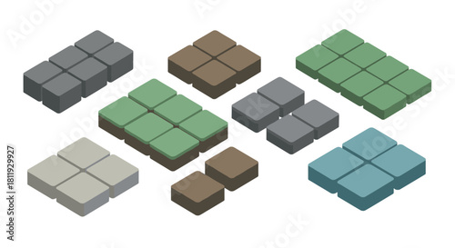 Isometric pottery workshop with people crafting artisanal ceramics in creative studio