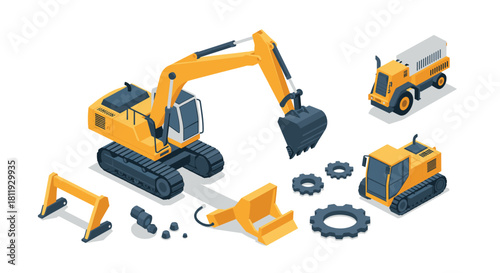 Pottery crafting hands shaping clay on a pottery wheel in isometric style