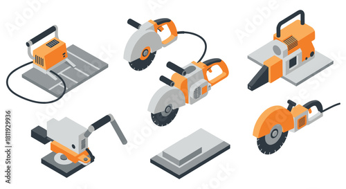 Diverse set of isometric pottery and art supplies with colorful designs