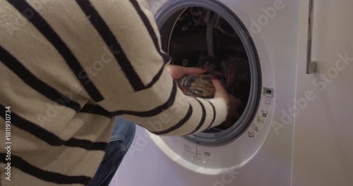 Close up of soap residue on clothes after laundry